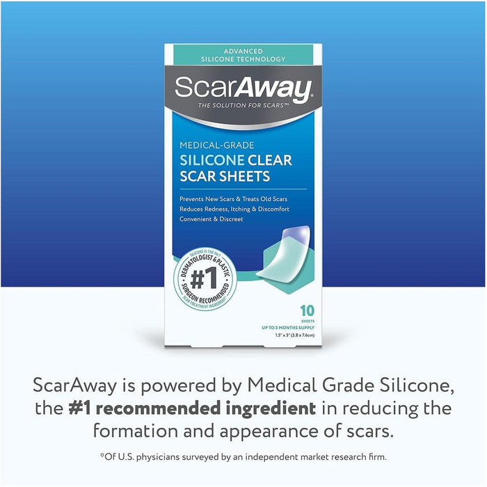 
    Adesivos de Silicone Para Tratamento de Cicatrizes ScarAway 10 Unidades - ScarAway Babytunes
  