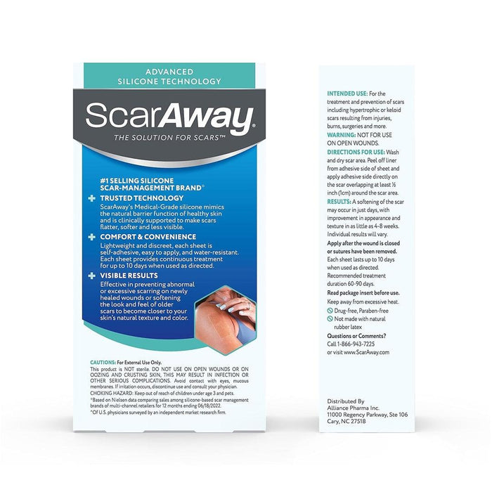 
    Adesivos de Silicone Para Tratamento de Cicatrizes ScarAway 10 Unidades - ScarAway Babytunes
  