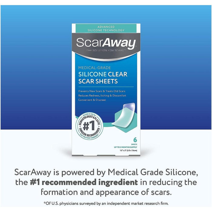 
    Adesivos de Silicone Para Tratamento de Cicatrizes ScarAway 6 Unidades - ScarAway Babytunes
  