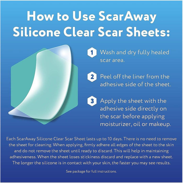 
    Adesivos de Silicone Para Tratamento de Cicatrizes ScarAway 6 Unidades - ScarAway Babytunes
  