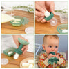 Alimentador Infantil de Silicone + Bandeija Haakaa Flower 4M + PeaGreen