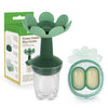 Alimentador Infantil de Silicone + Bandeija Haakaa Flower 4M + PeaGreen