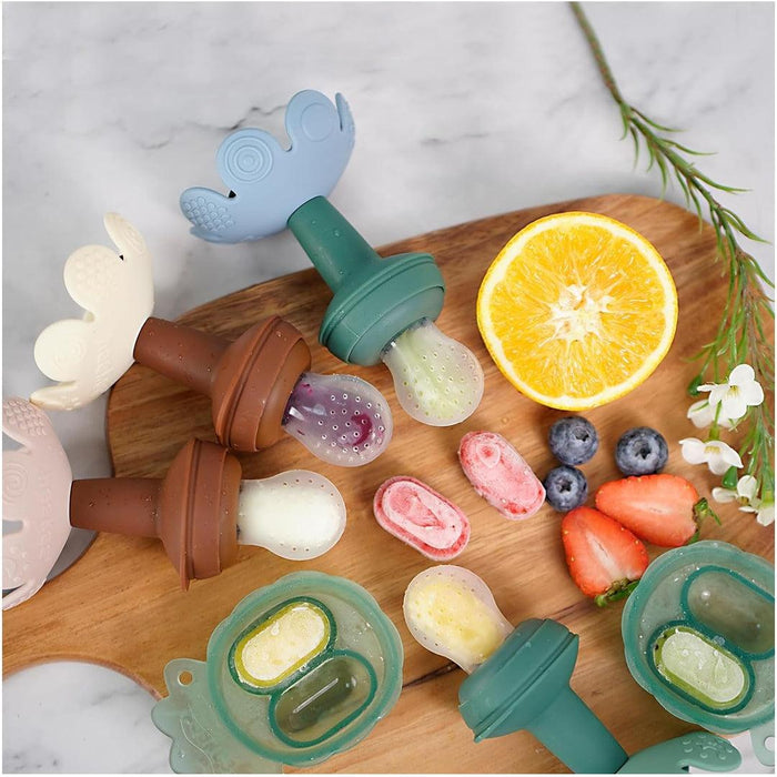 
    Alimentador Infantil de Silicone + Bandeija Haakaa Flower 4M + SkyBlue - Haakaa Babytunes
  
