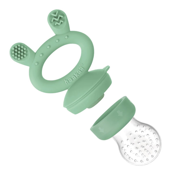 
    Alimentador Infantil de Silicone + Bandeja Haakaa Freeze-N-Feed Mini Sky Blue - Haakaa Babytunes
  