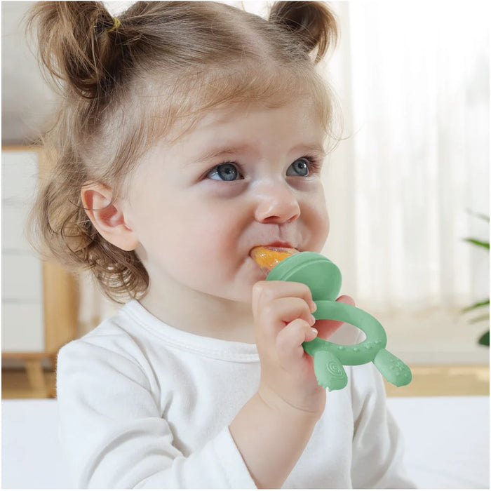 
    Alimentador Infantil de Silicone + Bandeja Haakaa Freeze-N-Feed Mini Sky Blue - Haakaa Babytunes
  