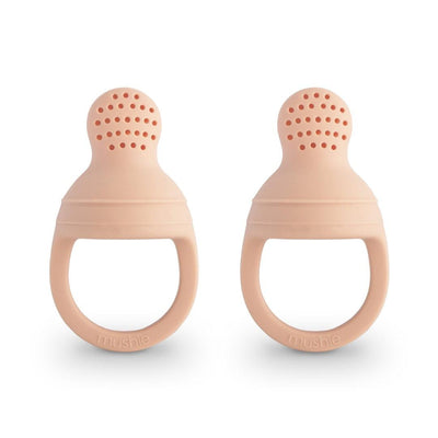 Alimentador Infantil de Silicone Mushie 2 Peças Blush - Sofe & Soft Silicone