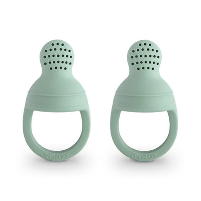 Alimentador Infantil de Silicone Mushie 2 Peças Cambrigde Blue - Sofe & Soft Silicone