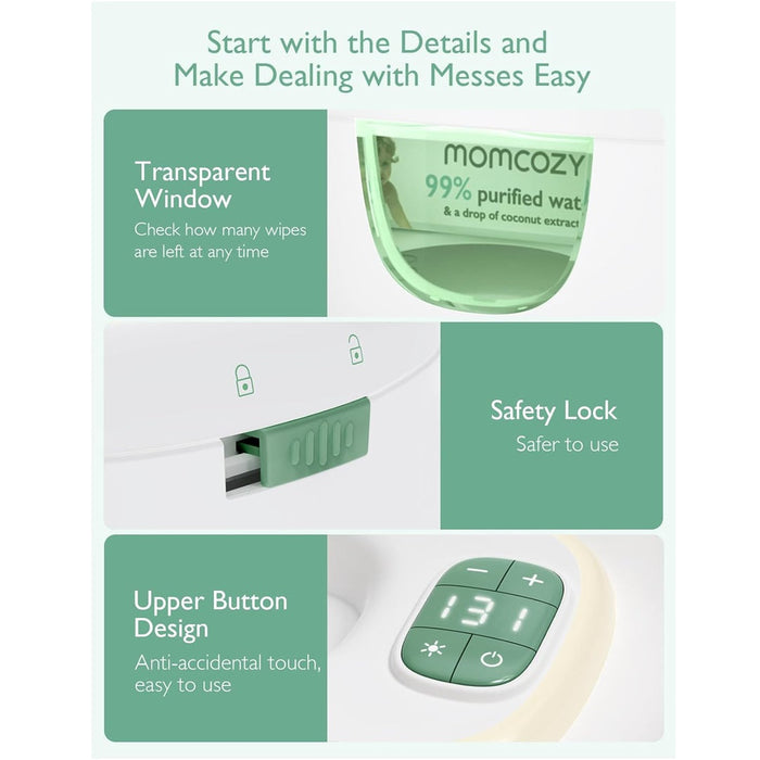 
    Aquecedor De Lenços Umedecidos Momcozy Baby - Momcozy Babytunes
  