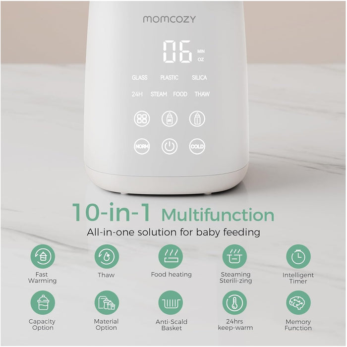 
    Aquecedor Rápido De Mamadeiras 6 em 1 Momcozy - Momcozy Babytunes
  
