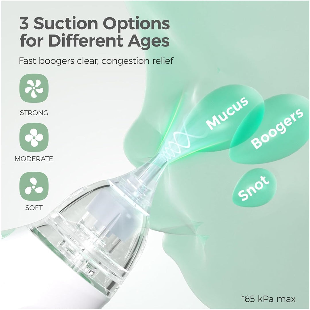 Aspirador Nasal Para Bebês Momcozy Strong Suction Com Luz e Música - Momcozy Babytunes