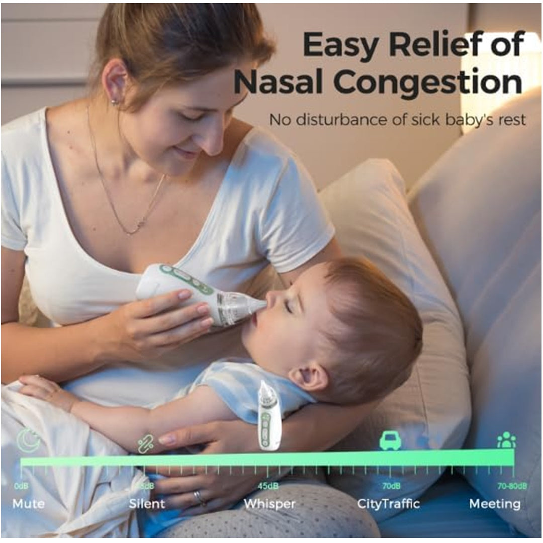 Aspirador Nasal Para Bebês Momcozy Strong Suction Com Luz e Música - Momcozy Babytunes