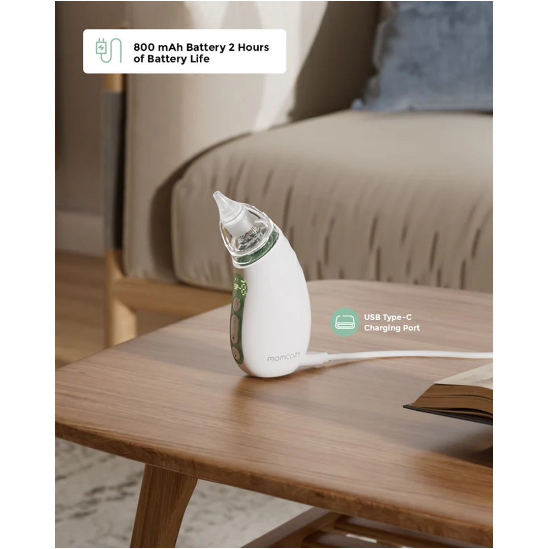 Aspirador Nasal Para Bebês Momcozy Strong Suction Com Luz e Música - Momcozy Babytunes