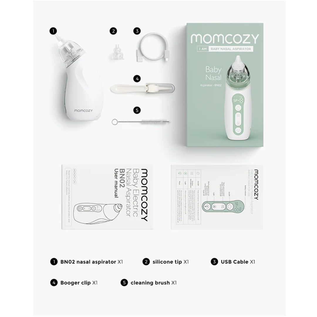 Aspirador Nasal Para Bebês Momcozy Strong Suction Com Luz e Música - Momcozy Babytunes
