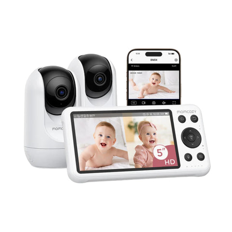 Babá Eletrônica Inteligente Momcozy BM04 Wi-Fi com 2 Câmeras