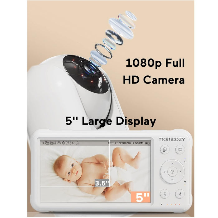 
    Babá Eletrônica Momcozy BM01 Monitor Hd 1080p Com Câmera - Momcozy Babytunes
  
