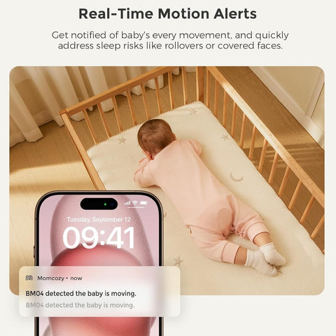 Babá Eletrônica Momcozy BM04 Smart Wi-Fi com Tela de 5" 1080p, Áudio e 2 Câmeras HD - Momcozy Babytunes