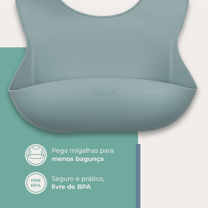 
    Babador De Silicone Infanti Piccolo Azul
  