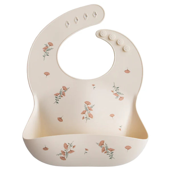 
    Babador De Silicone Infantil Mushie Pink Flowers - Mushie Babytunes
  