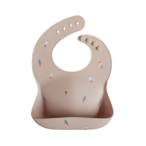 Babador De Silicone Infantil Mushie Rocket Ship