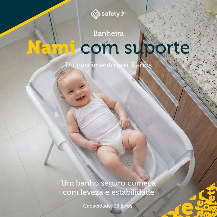 
    Banheira Dobrável Infantil Safety 1st Nami com Suporte e Redutor White
  