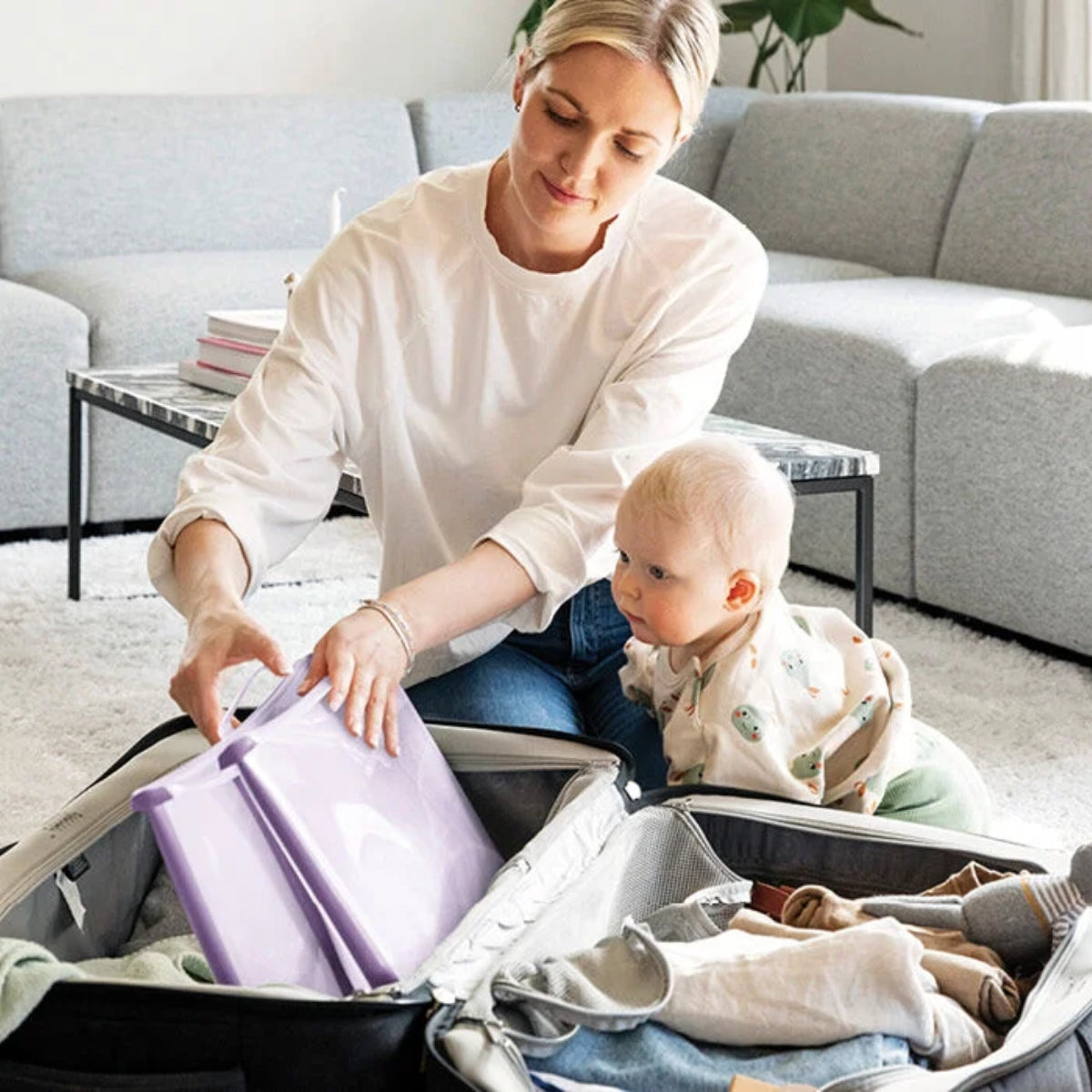 Banheira Flexível Stokke Transparente Areia Bege - Stokke Babytunes