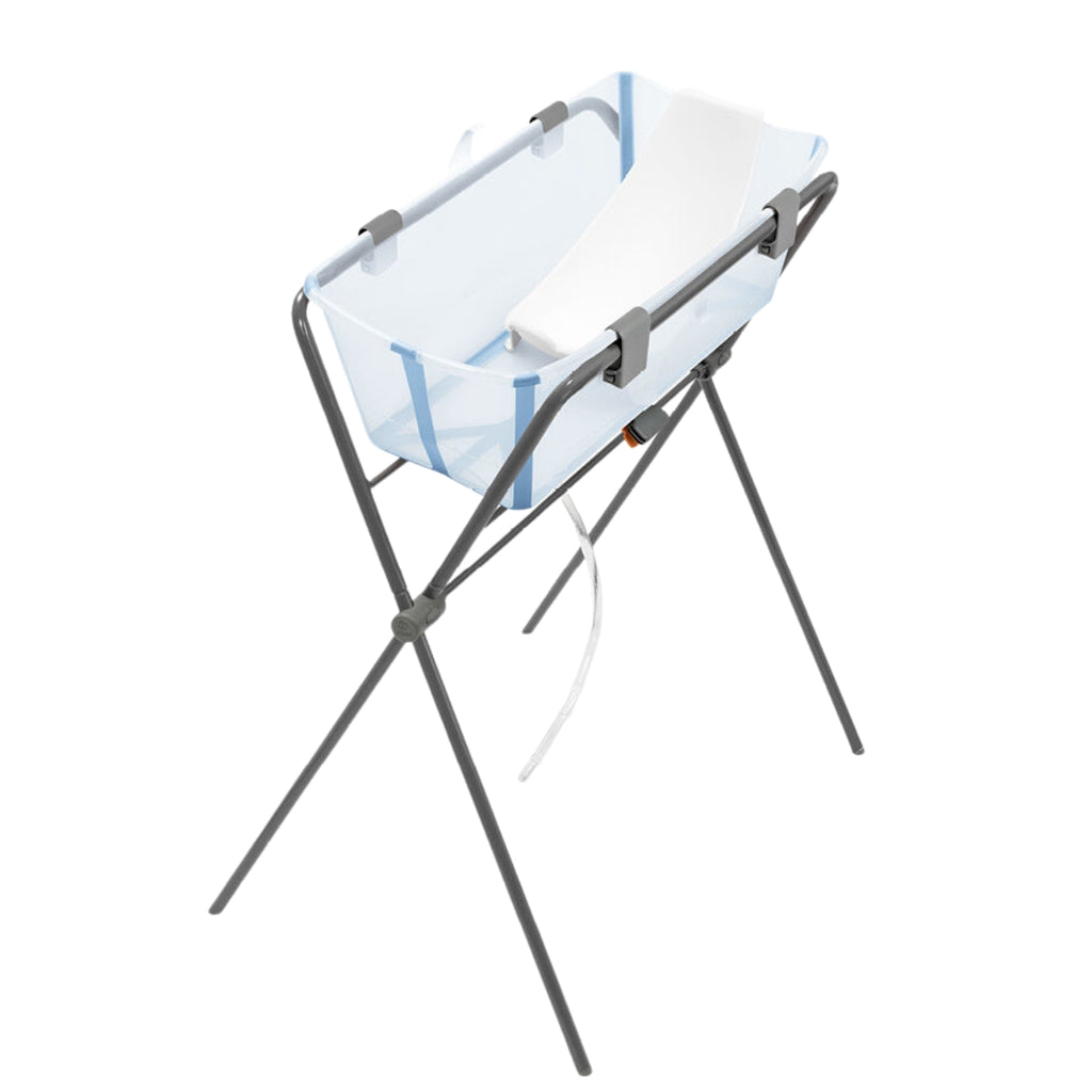 Banheira Flexível Stokke Transparente Oceano Azul – Babytunes