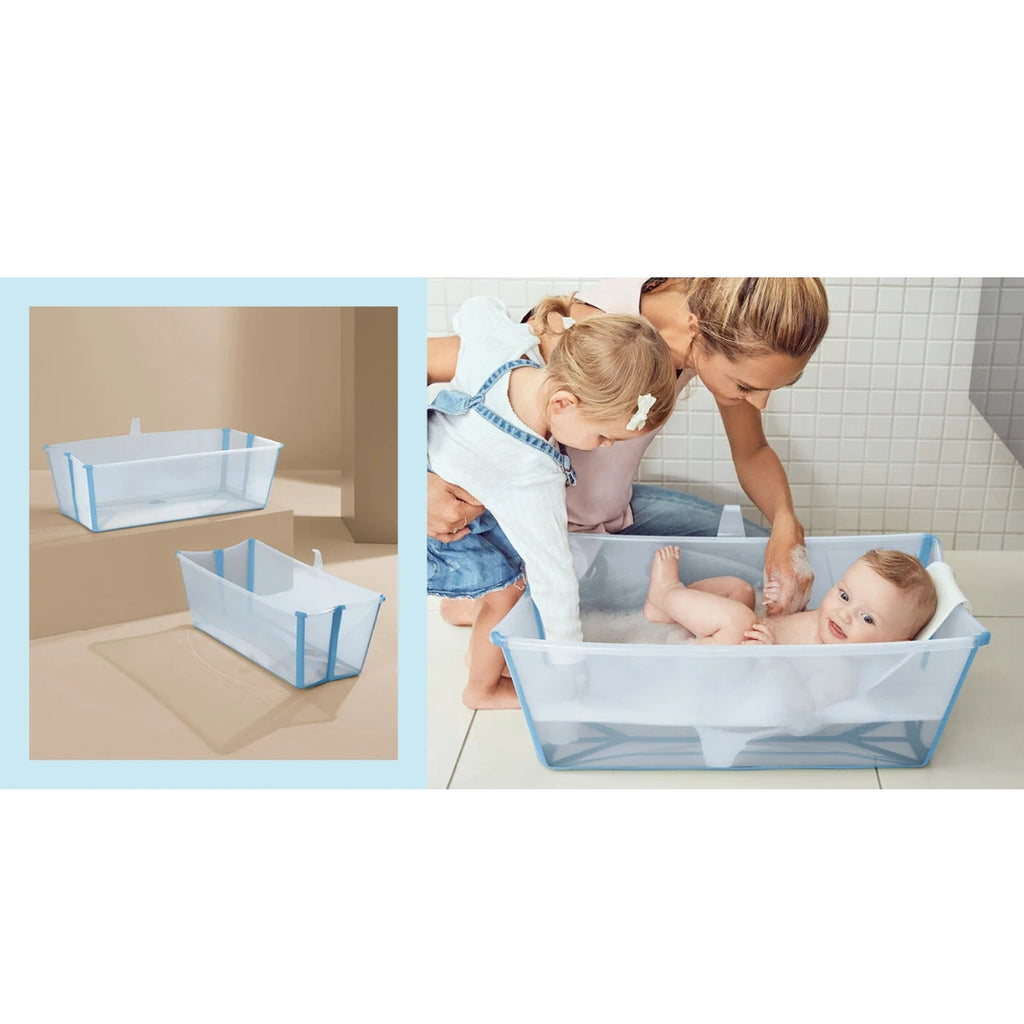 Banheira Flexível Stokke Transparente Oceano Azul – Babytunes