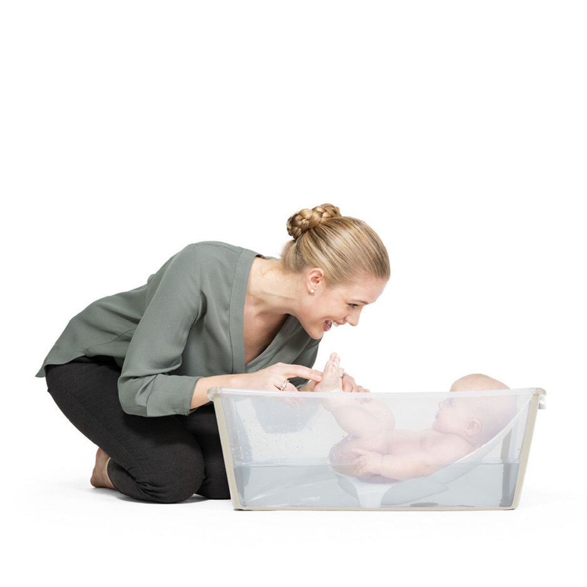 Banheira Flexível Stokke Transparente Areia Bege - Stokke Babytunes