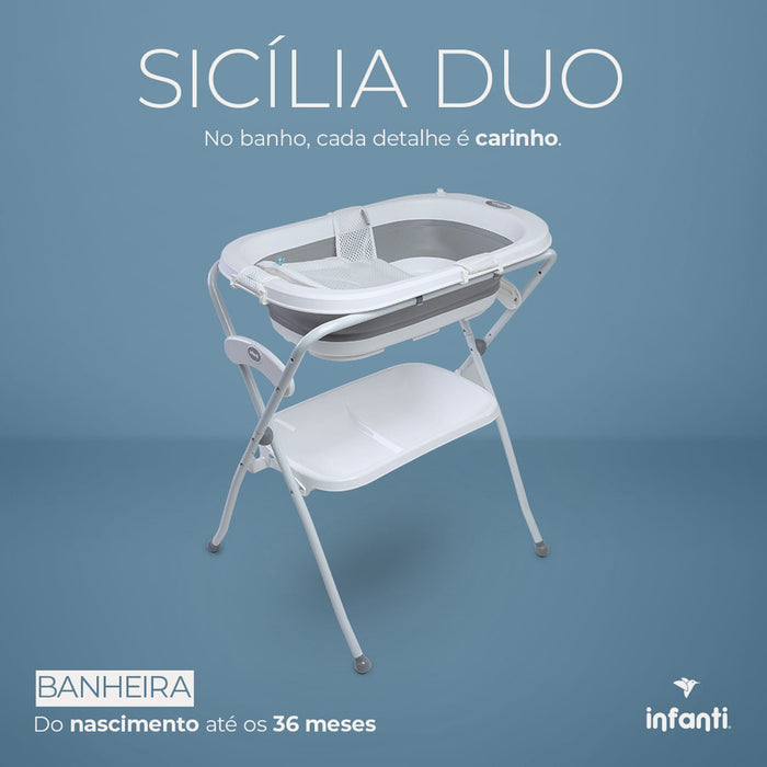
    Banheira Sicília Duo com Suporte Infanti Branco e Cinza
  