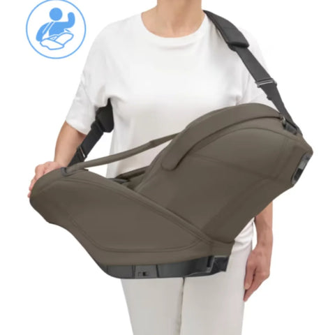 Bebê Conforto Coral Slide Pro + Base Slide Pro Maxi Cosi Oak Truffle