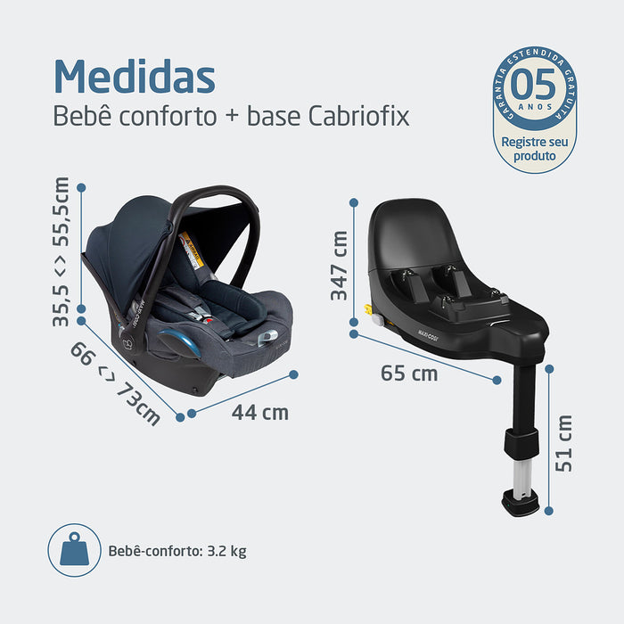 
    Bebê Conforto Maxi-Cosi CabrioFix com Base ISOFIX Twillic Graphite
  