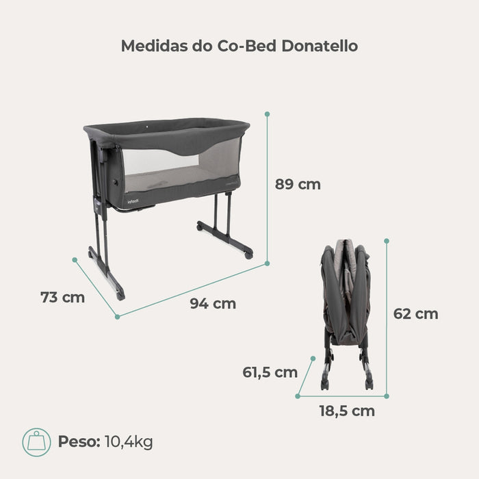 
    Berço Co-Bed Infanti Donatello Cinza Grafite
  
