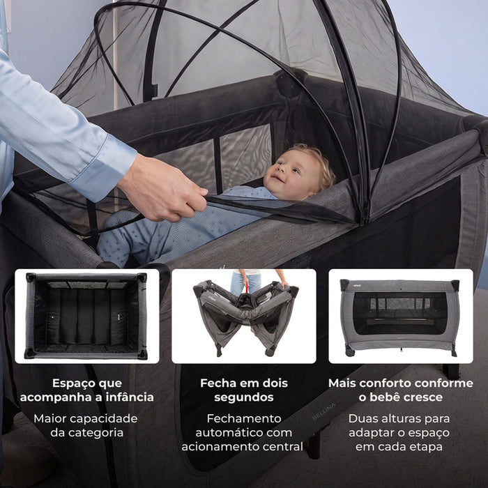 
    Berço Portátil Bellina Infanti Preto Mescla
  