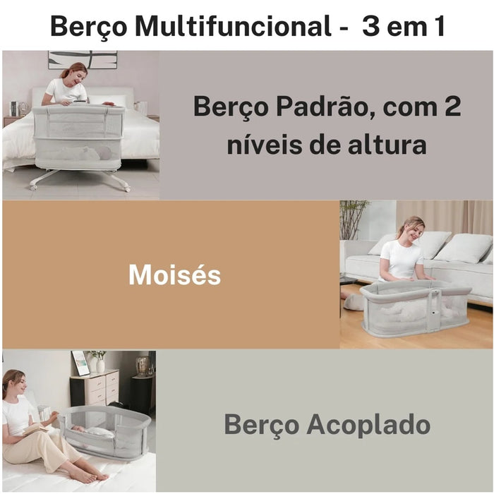 
    Berço Portátil Mastela 3 em 1 Com Balanço Automático Cinza Escuro - Mastela Babytunes
  