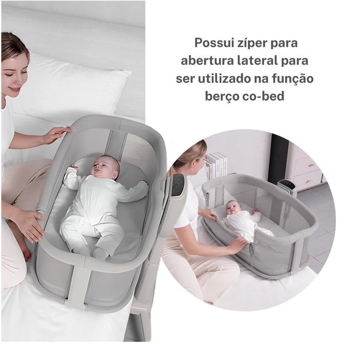 
    Berço Portátil Mastela 3 em 1 Com Balanço Automático Cinza Escuro - Mastela Babytunes
  