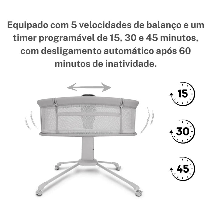 
    Berço Portátil Mastela 3 em 1 Com Balanço Automático Cinza Escuro - Mastela Babytunes
  