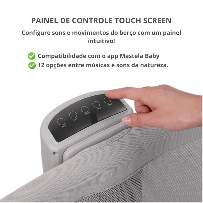 
    Berço Portátil Mastela 3 em 1 Com Balanço Automático Cinza Escuro - Mastela Babytunes
  