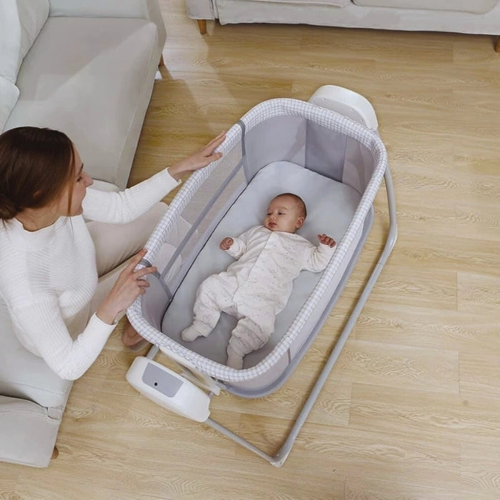 
    Berço Techno Automático Com Bluetooth Mastela Cinza Claro
  