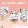 Berço Techno Automático Com Bluetooth Mastela Cinza Claro
