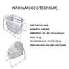 Berço Techno Automático Com Bluetooth Mastela Cinza Claro