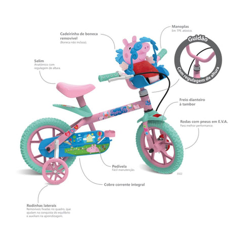 Bicicleta Infantil Bandeirante Peppa Pig - Bandeirante Babytunes