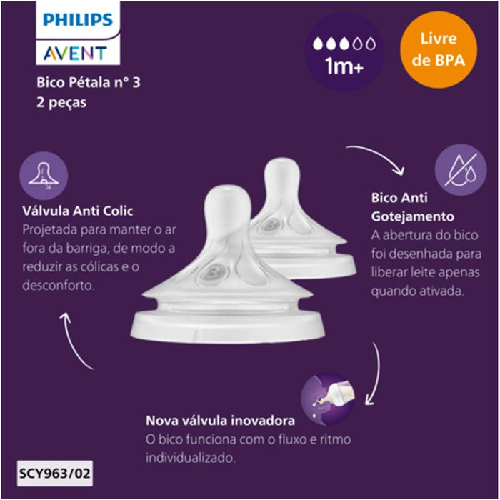 
    Bico Mamadeira Pétala Natural 1M+ N°3 Philips Avent - Philips Avent Babytunes
  