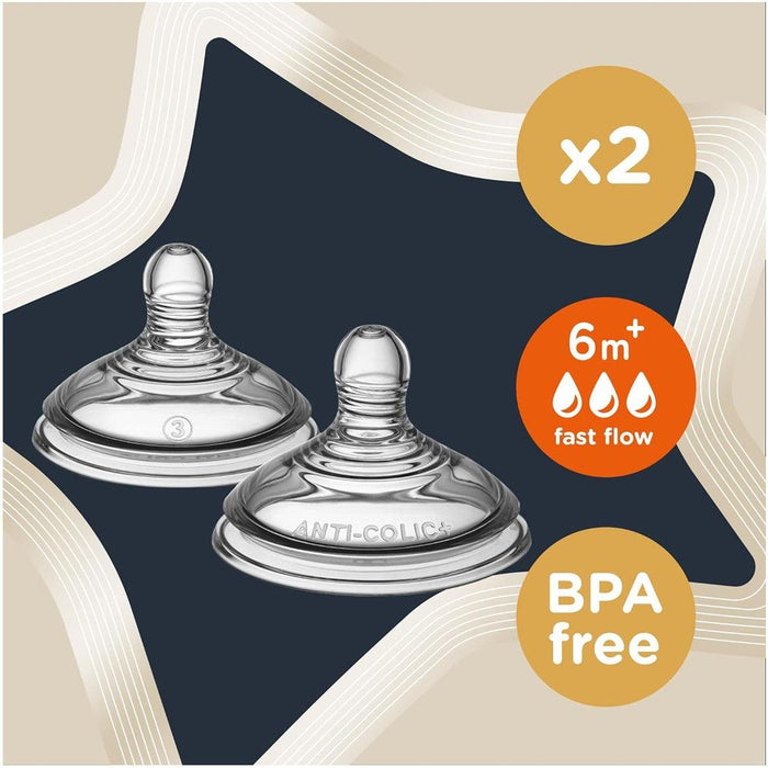 
    Bicos De Mamadeira Tommee Tippe Advanced Anti-Cólica Fluxo Rápido 6M+ - Tommee Tippee Babytunes
  