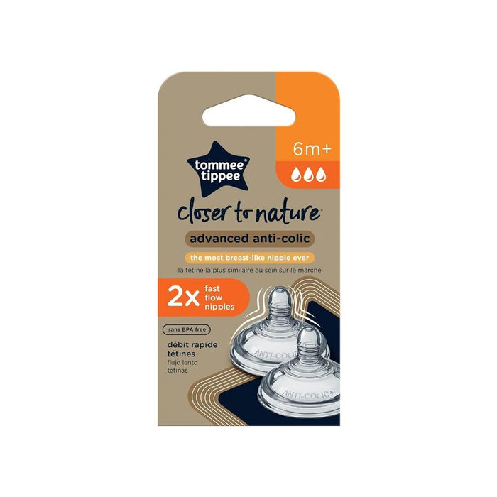 
    Bicos De Mamadeira Tommee Tippe Advanced Anti-Cólica Fluxo Rápido 6M+ - Tommee Tippee Babytunes
  