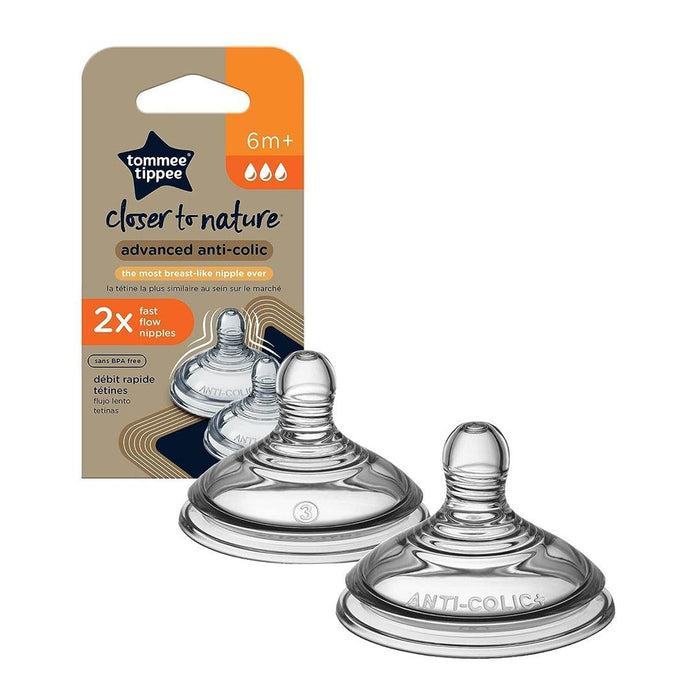 
    Bicos De Mamadeira Tommee Tippe Advanced Anti-Cólica Fluxo Rápido 6M+ - Tommee Tippee Babytunes
  