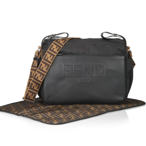 Bolsa De Fraldas Fendi Black Leather - Fendi Babytunes