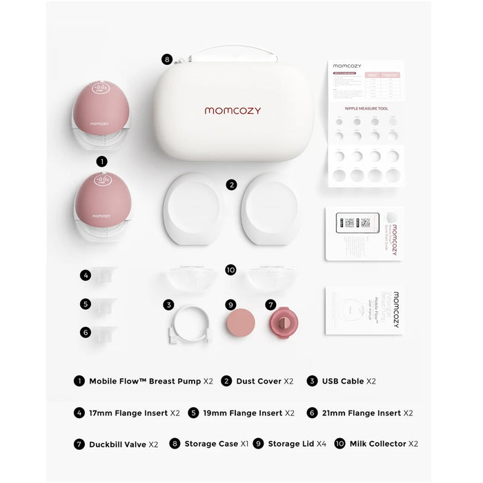 
    Bomba Extratora Dupla de Leite Elétrica Momcozy M9 Mobile Flow Hands Free Cozy Red
  