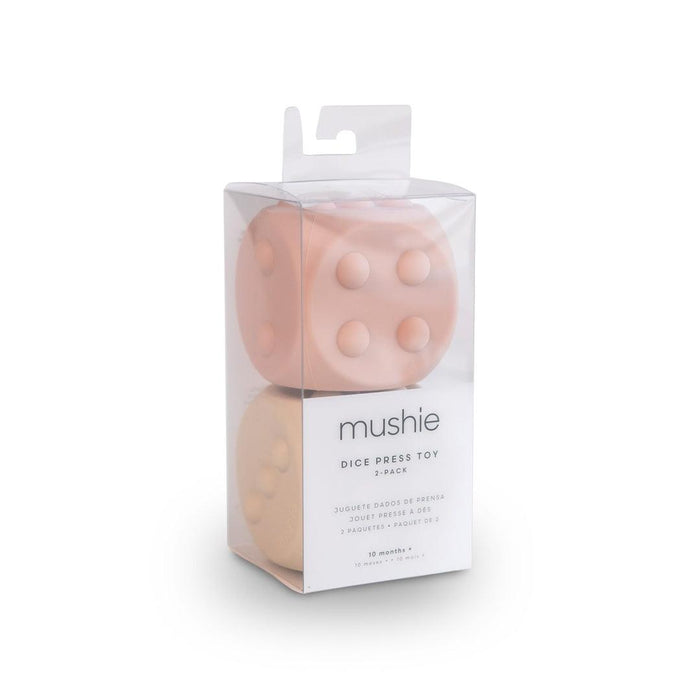 
    Brinquedo Dados Dice Press Toy Mushie 2 Peças Cambridge Blue e Shifting Sands - Mushie Babytunes
  