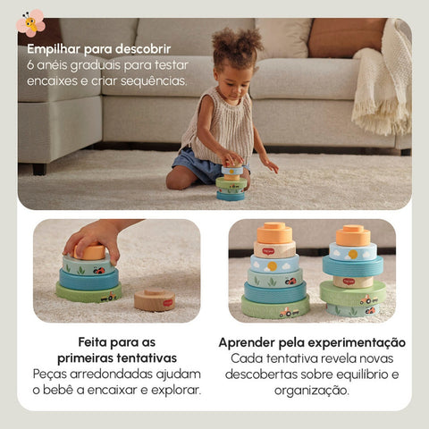 Brinquedo Torre Empilhável de Madeira Tiny Love Farmers Fun Day
