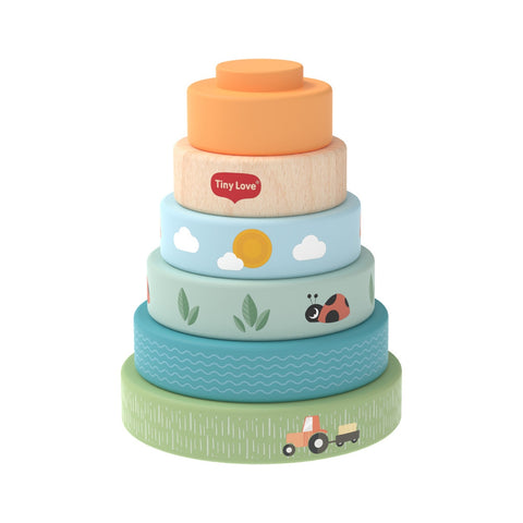 Brinquedo Torre Empilhável de Madeira Tiny Love Farmers Fun Day